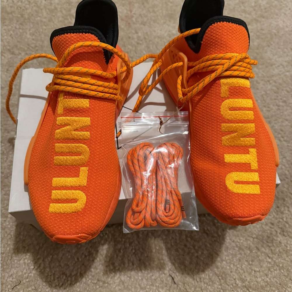 adidas x Pharrell NMD Human Race Big Kids Sneakers - Bright Orange Size 7 NWT